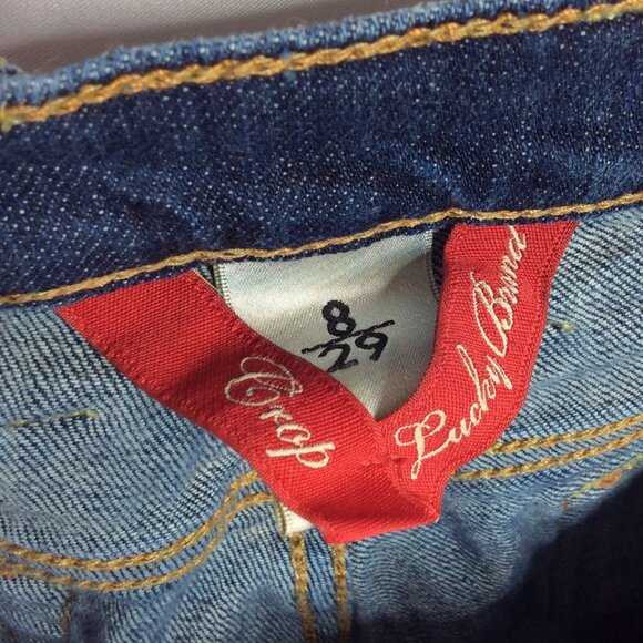 Lucky Brand Crop Jeans Womens Size 8/29 (tag) 31 (measure) Dark Wash Denim - Picture 6 of 6